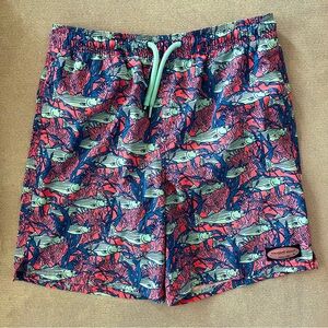 🆕 Vineyard Vines Chappy Swim Trunks fish print boys XL
